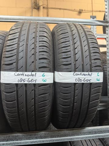 185-65-15 Continental Zomerbanden 6mm Incl Montage 185 65 15, Ophalen, Gebruikt, 15 inch, 185 mm