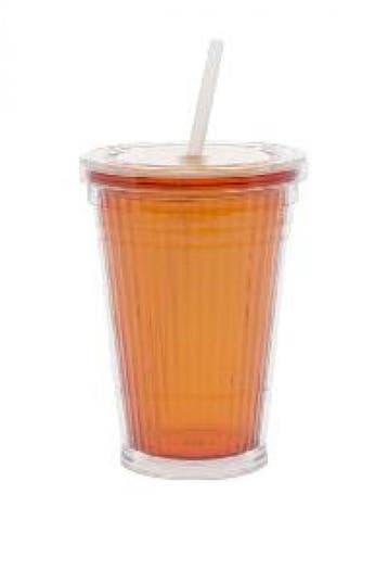 Gimex Drinkbeker met Rietje Oranje, Caravans en Kamperen, Ophalen of Verzenden, Nieuw