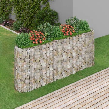 vidaXL Gabion plantenbak verhoogd 260x50x100 cm, Tuin en Terras, 100 cm of meer, Verzenden, Nieuw, Metaal