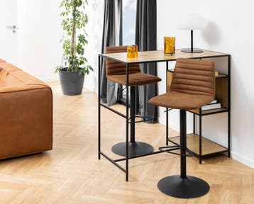 2dekans | Barkruk Trofors – Set van 2 – Cognac – Stijlvolle, Ophalen of Verzenden, Zo goed als nieuw