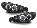 Koplampen Peugeot 206 98-02 (niet GTI) CCFL angel eyes zwart, Ophalen of Verzenden, Nieuw