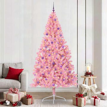 vidaXL Kunstmatig Voorverlicht Kerstboom met 300 LED Roze, Verzenden, Nieuw