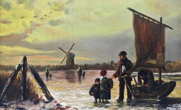 École européenne (XX) - La traversée de la rivière, Antiek en Kunst