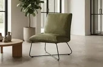 Leren fauteuil zonder armleuning, Ophalen of Verzenden, Nieuw, Leer