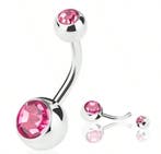Roestvrijstalen ballen navelpiercing - Zilver kleurig - Div, Verzenden, Nieuw
