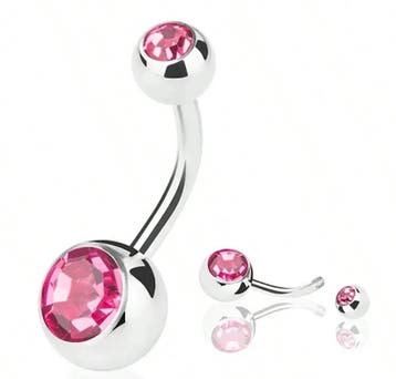 Roestvrijstalen ballen navelpiercing - Zilver kleurig - Div, Verzenden, Nieuw