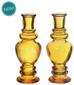 Gekleurd glazen flesje venice vaasje kandelaar oker ø5,7 cm, Ophalen of Verzenden, Nieuw