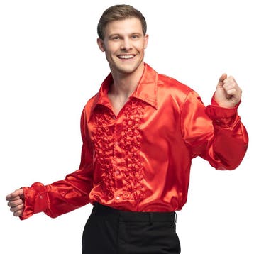 Disco Shirt Man Rood, Ophalen of Verzenden, Nieuw