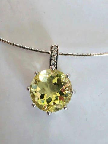 Zonder minimumprijs - Ketting met hanger Zilver Citrien -