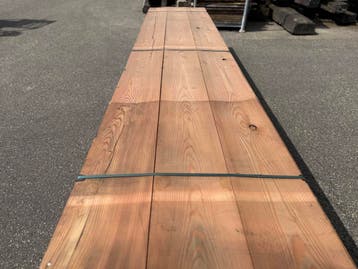 AANBIEDING! Lariks vloerdelen, Ophalen, 25 tot 50 mm, Zo goed als nieuw, Plank
