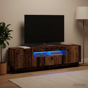 vidaXL LED tv-meubel EDE 153 x 35 x 43 cm Oud hout Bewerkt, Minder dan 50 cm, Verzenden, Nieuw, Minder dan 100 cm