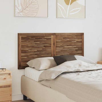 vidaXL Bed Hoofdbord Naturel Massief Teakhout, Verzenden, Nieuw, Bruin, Hout