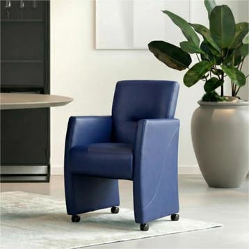 Leren eetkamerstoel Pleasure - Hermes Kobalt (blauw) - Met, Huis en Inrichting, Stoelen, Eigentijds, Modern, Blauw, Nieuw, Leer