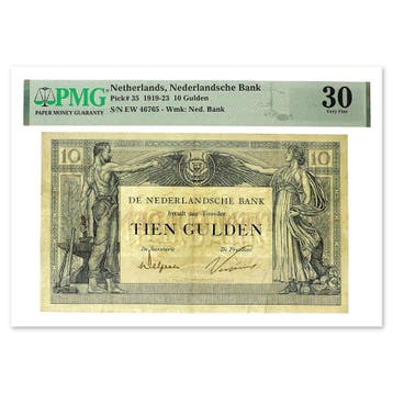 10 Gulden Arbeid en Welvaart II 1921 PMG 30, Postzegels en Munten, Bankbiljetten | Nederland, Verzenden