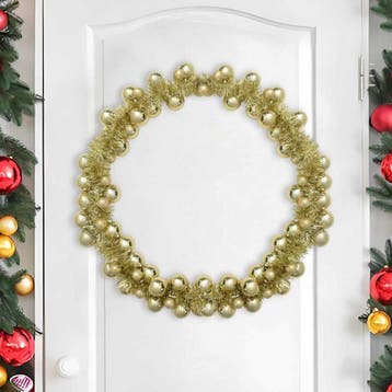 vidaXL Kerstbal Guirlande Goud 186 cm Polystyreen, Diversen, Kerst, Verzenden, Nieuw