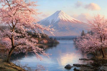 Iconica - Mount Fuji in Sakura Bloom - unique 1/1 XXL (100 x