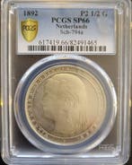 HA-Koningin Wilhelmina 2 1/2 gulden 1892 SP66 Muntproef van, Postzegels en Munten, Munten | Nederland, Verzenden, Koningin Wilhelmina