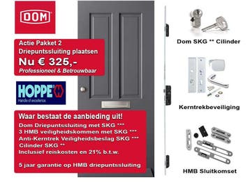 HMB driepuntssluiting plaatsen 325 euro met 5 jaar garantie, Nieuw, Overige materialen, Overige typen