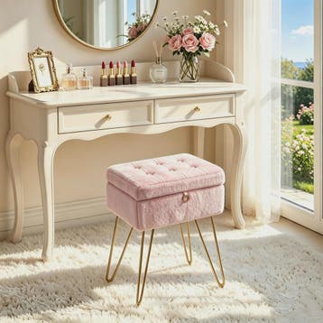Luxe Faux Fur Opbergkruk met Goudkleurige Poten - 8L Inhoud, Verzenden, Nieuw