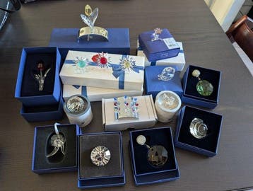 Beeld, Swarovski leden artikelen 15 stuks - 5 cm - Kristal