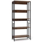 LIVSK Industriële Boekenkast 157 cm - 5 Verstelbare Planken, Huis en Inrichting, Kasten | Wandmeubels, Verzenden, Nieuw