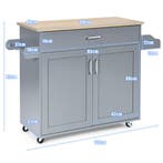 LIVSK Rollende Keukentrolley - Ruim Aanrechtblad - Verstelba, Verzenden, Nieuw