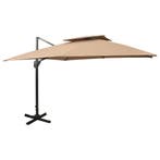 vidaXL Zwevende parasol met dubbele bovenkant 300x300 cm, Verzenden, Nieuw, 3 tot 4 meter