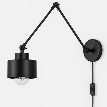 Moderne Wandlamp | Verstelbaar met arm | LED 1 x E27 | Zwart, Ophalen of Verzenden, Nieuw, Metaal