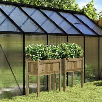 vidaXL Plantenbakken met poten 2 st cm geïmpregneerd hout, Verzenden, Nieuw, 60 tot 100 cm, 60 cm of meer