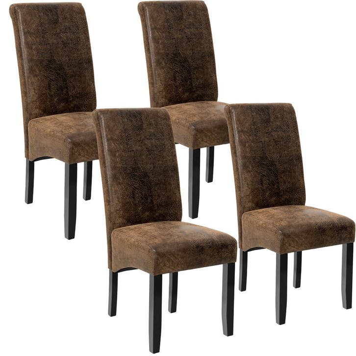 Eetkamerstoel, ergonomisch, massief hardhout - oud bruin, Se, Huis en Inrichting, Stoelen, Verzenden