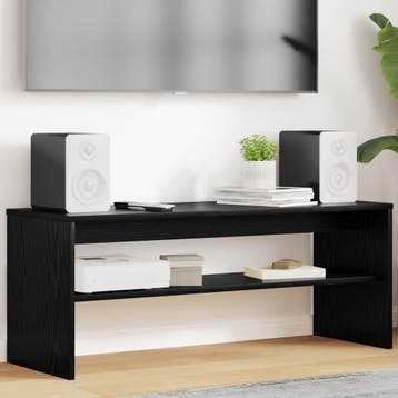 vidaXL TV-kast 100 x 35 x 40 cm Zwart Eiken Bewerkt hout, Minder dan 50 cm, Verzenden, Nieuw, Minder dan 100 cm