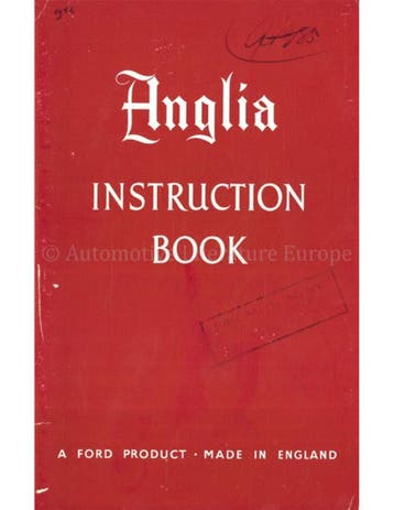 1952 FORD ANGLIA INSTRUCTIEBOEKJE ENGELS, Auto diversen