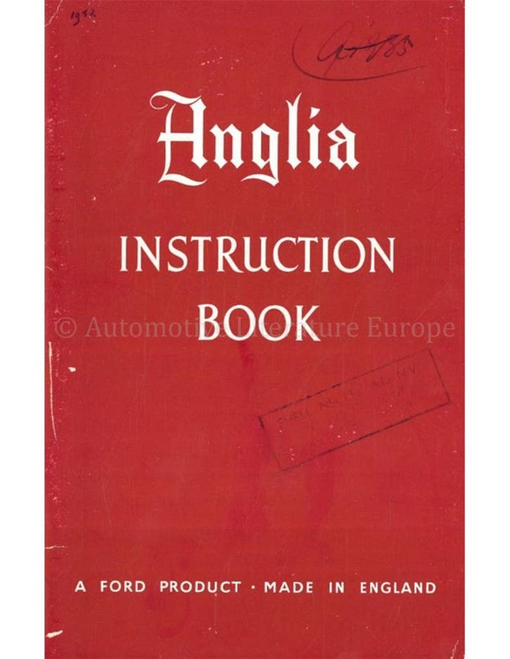 1952 FORD ANGLIA INSTRUCTIEBOEKJE ENGELS, Auto diversen, Handleidingen en Instructieboekjes