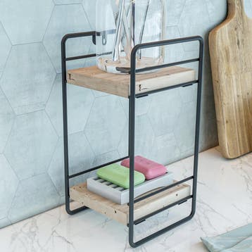 [en.casa] Badkamer organizer Pargas met 2 planken 26x14x13 c, Huis en Inrichting, Verzenden, Nieuw