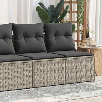 vidaXL 2-delige Loungeset met kussens poly rattan acacia, Verzenden, Nieuw, Loungeset