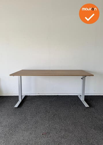 LINAK slinger zit-sta bureau - Zilvergrijs onderstel - 160x8, Werkplek, Ophalen of Verzenden, Gebruikt, Bureau