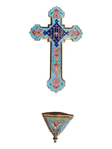 Kruis - Brons, Emaille - 1850-1900