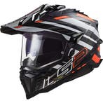 LS2 MX701 Explorer Carbon Edge Zwart Fluo Oranje Adventure, 3XL of groter, Nieuw met kaartje, Overige merken, Heren