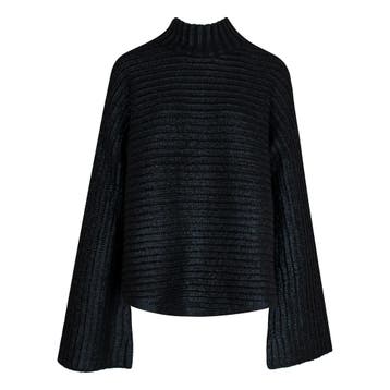 Frogbox • zwarte coated trui • 38, Kleding | Dames, Maat 38/40 (M), Princess goes Hollywood, Verzenden, Zwart