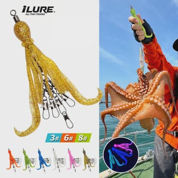 Set van 2 Siliconen Octopus Vishaas Connectoren met Swivels, Watersport en Boten, Hengelsport | Algemeen, Verzenden, Nieuw
