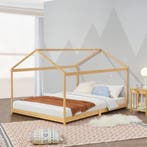 [en.casa] Kinderbed Vindafjord huisbed bamboe houtkleurig 12, Verzenden, Nieuw