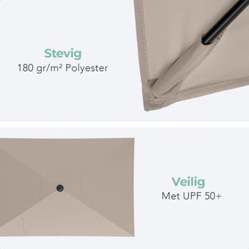 2dekans | LifeGoods Parasol - 270x180cm - 30° Kantelbaar -, Ophalen of Verzenden, Zo goed als nieuw