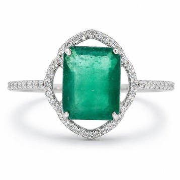 Zonder minimumprijs - Ring Platina - 1.94ct. tw. Smaragd -, Nieuw