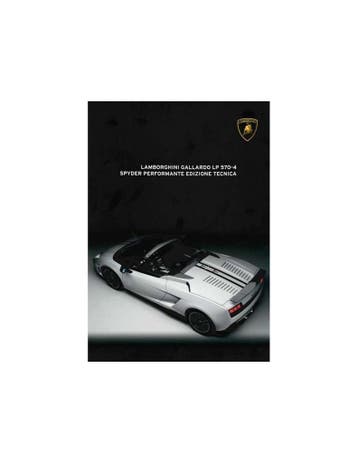 2012 LAMBORGHINI GALLARDO LP 570-4 SPYDER PERFORMANTE, Nieuw, Author