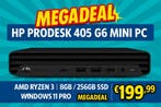 HP ProDesk 405 G6 Mini PC AMD Ryzen 3 8GB / 256GB SSD / W11, Computers en Software, 256GB, 8 GB, Refurbished, Ophalen of Verzenden