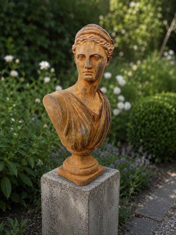 Beeld, Bust of Greek goddess - Artemis - 30 cm - Gietijzer