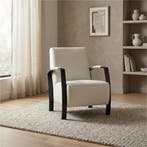 Leren fauteuil Glory - Hermes Djerba (crème), Nieuw, Ophalen of Verzenden, 50 tot 75 cm, Industrieel, Modern