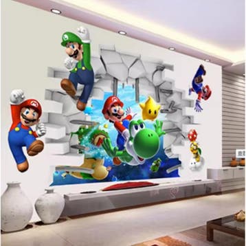Game Muursticker Cartoon Gaming Decoratie Kinderkamer, Verzenden, Nieuw