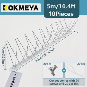 KOKMEYA RVS Vogelprikkers 5M/10M - Flexibele Basis voor Balk