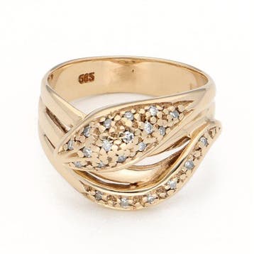 Ring - 14 karaat Geel goud Diamant (Natuurlijk), Nieuw